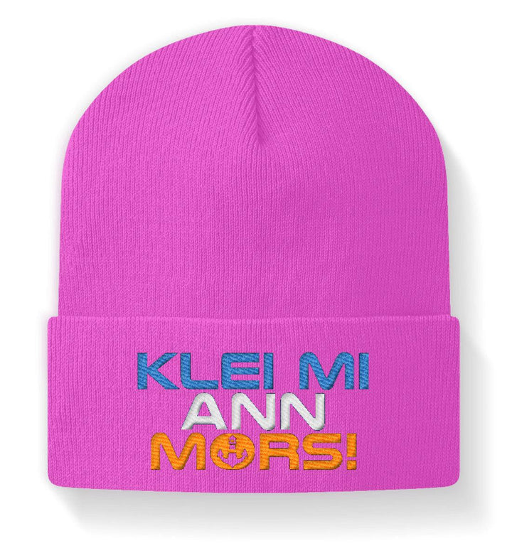 Klei mi ann Mors · Beanie mit Stick-Beanie mit Stick-Fuchsia-M-Mooinzen