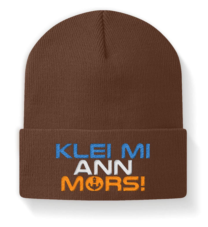 Klei mi ann Mors · Beanie mit Stick-Beanie mit Stick-Orange Rust-M-Mooinzen