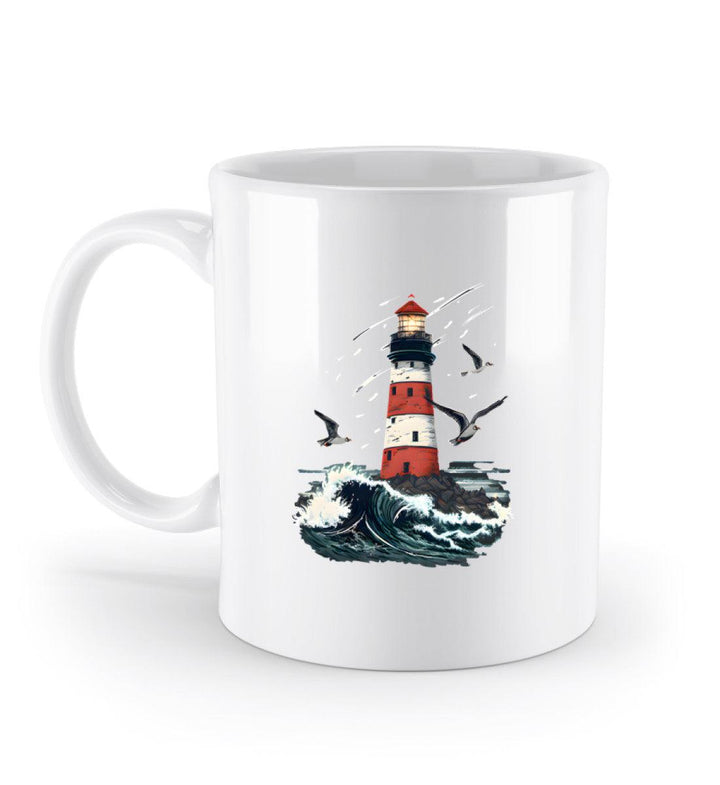 Leuchtturm Wellen · Keramik Tasse weiß-Keramik Tasse weiß-White-Einheitsgröße-Mooinzen