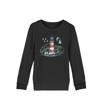 Leuchtturm im Sturm · Kinder Premium Bio Sweatshirt-Kinder Premium Bio Sweatshirt-Black-12/14 (152/164)-Mooinzen
