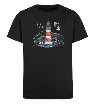 Leuchtturm im Sturm · Kinder Premium Bio T-Shirt-Kinder Premium Bio T-Shirt-Black-12/14 (152/164)-Mooinzen