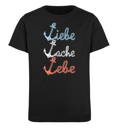 Liebe Lache Lebe · Kinder Premium Bio T-Shirt-Kinder Premium Bio T-Shirt-Black-12/14 (152/164)-Mooinzen
