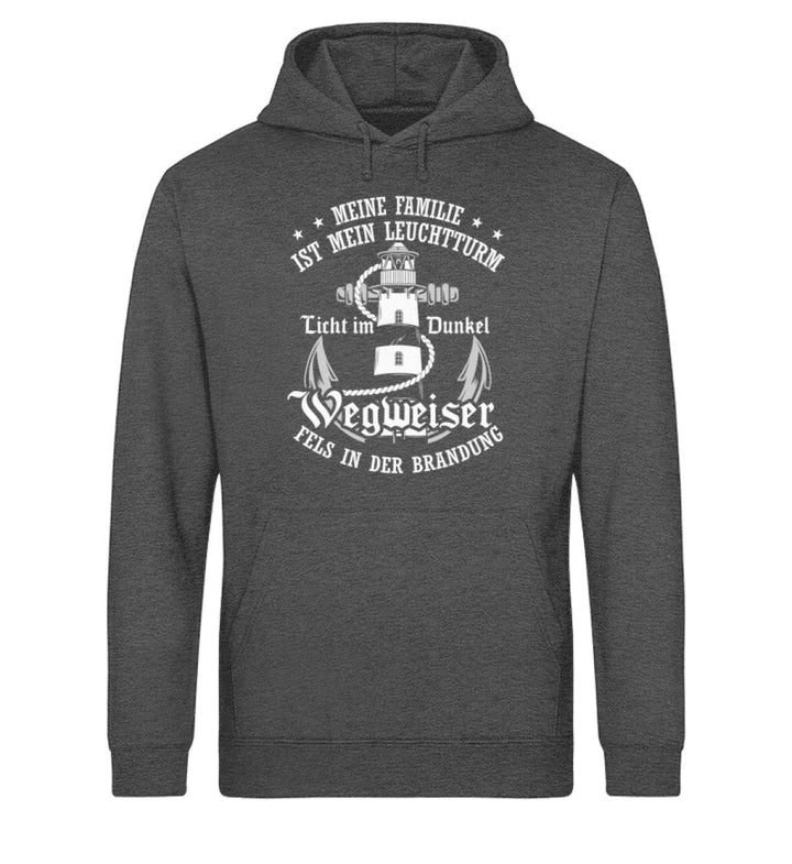 Meine Familie ist mein Leuchtturm · Unisex Bio Hoodie-Unisex Bio Hoodie-Dark Heather Grey-XS-Mooinzen