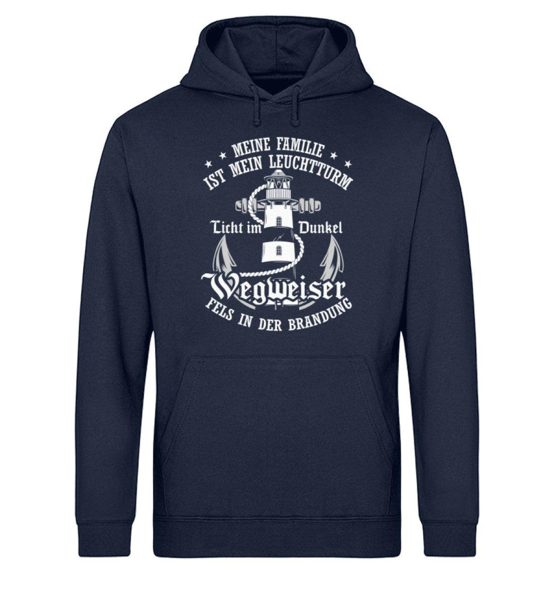 Meine Familie ist mein Leuchtturm · Unisex Bio Hoodie-Unisex Bio Hoodie-French Navy-XS-Mooinzen