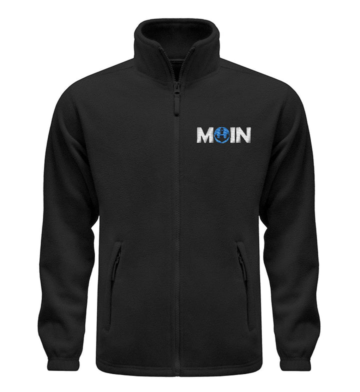 Moin Blau · Fleece Jacke mit Stick-Fleece Jacke mit Stick-Black-S-Mooinzen