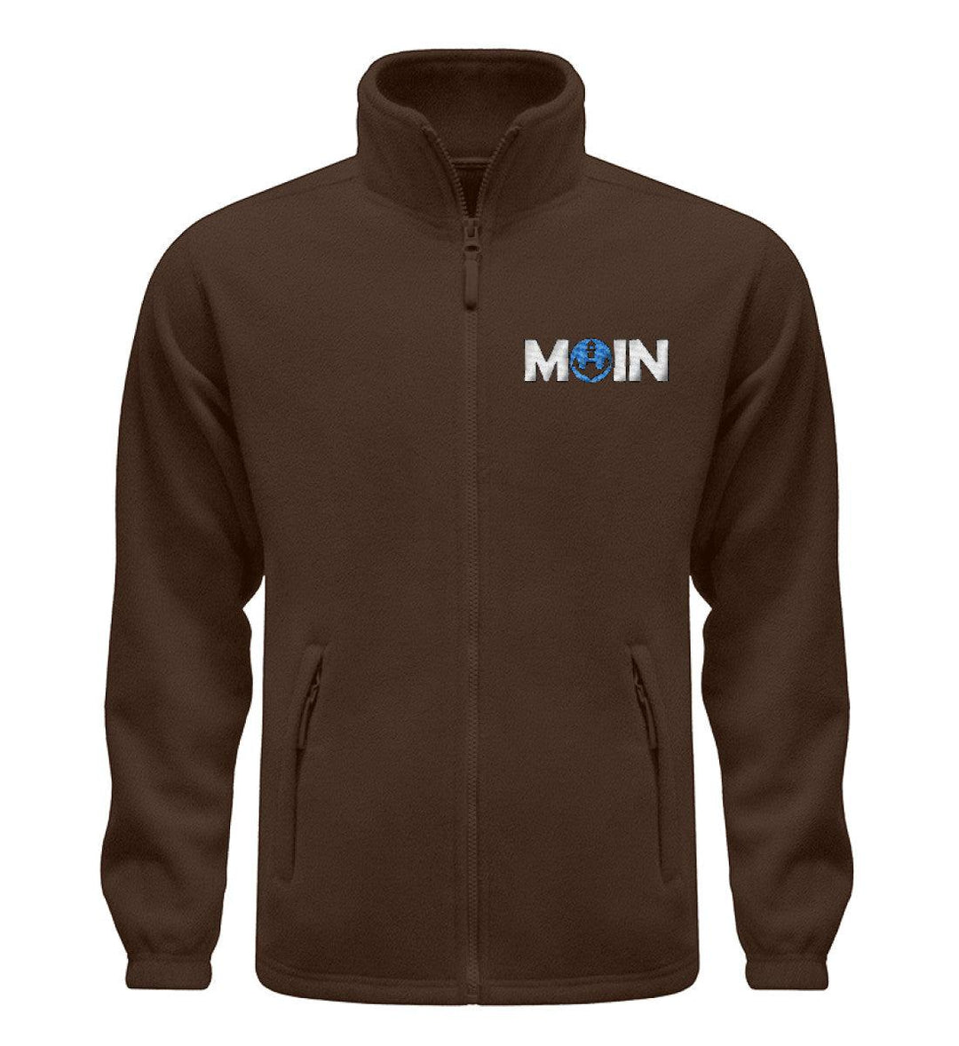 Moin Blau · Fleece Jacke mit Stick-Fleece Jacke mit Stick-Dark Chocolate-S-Mooinzen