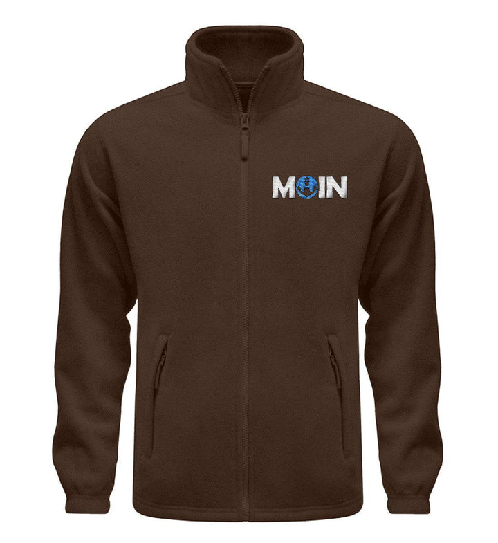 Moin Blau · Fleece Jacke mit Stick-Fleece Jacke mit Stick-Dark Chocolate-S-Mooinzen