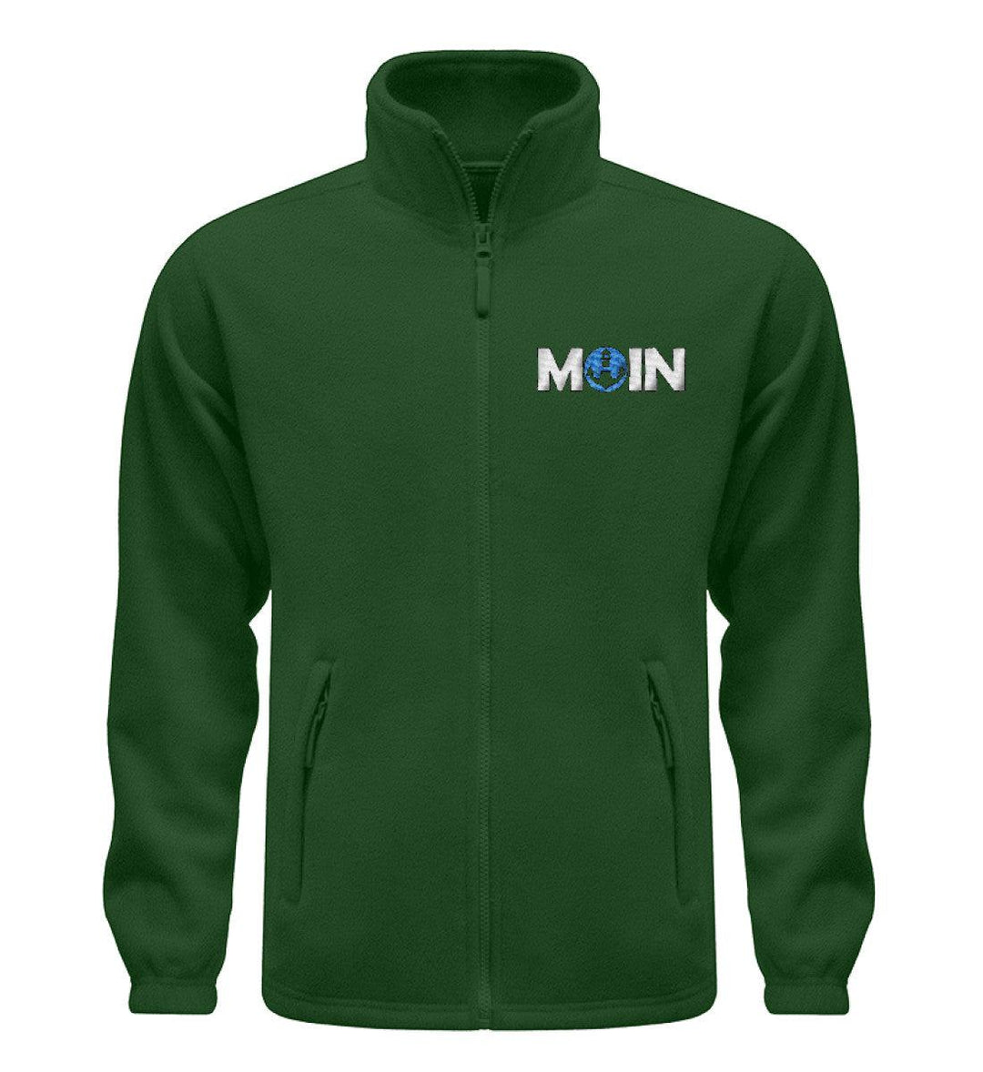 Moin Blau · Fleece Jacke mit Stick-Fleece Jacke mit Stick-Dark Green-S-Mooinzen
