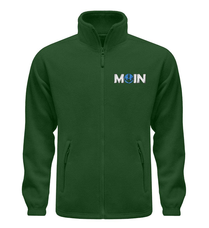 Moin Blau · Fleece Jacke mit Stick-Fleece Jacke mit Stick-Dark Green-S-Mooinzen