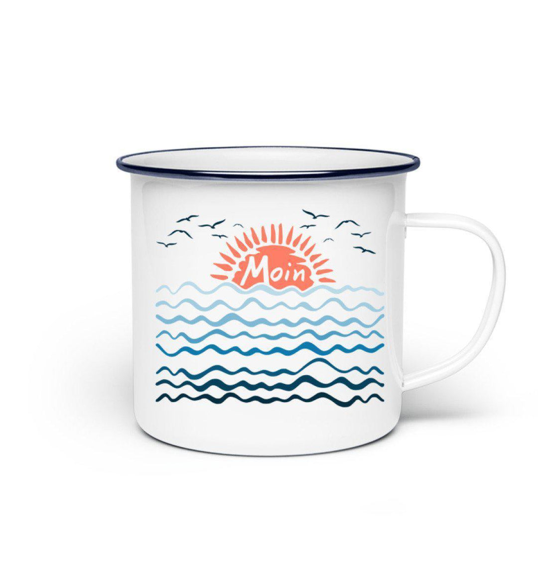 Moin Wellen · Emaille Tasse-Emaille Tasse-White-Einheitsgröße-Mooinzen