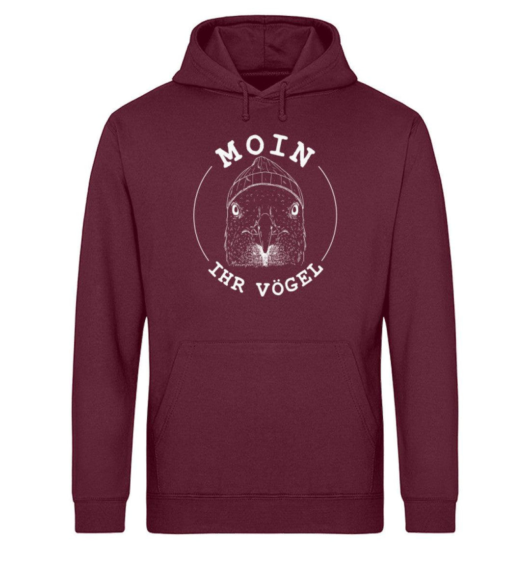 Moin ihr Vögel · Unisex Bio Hoodie-Unisex Bio Hoodie-Burgundy-XS-Mooinzen