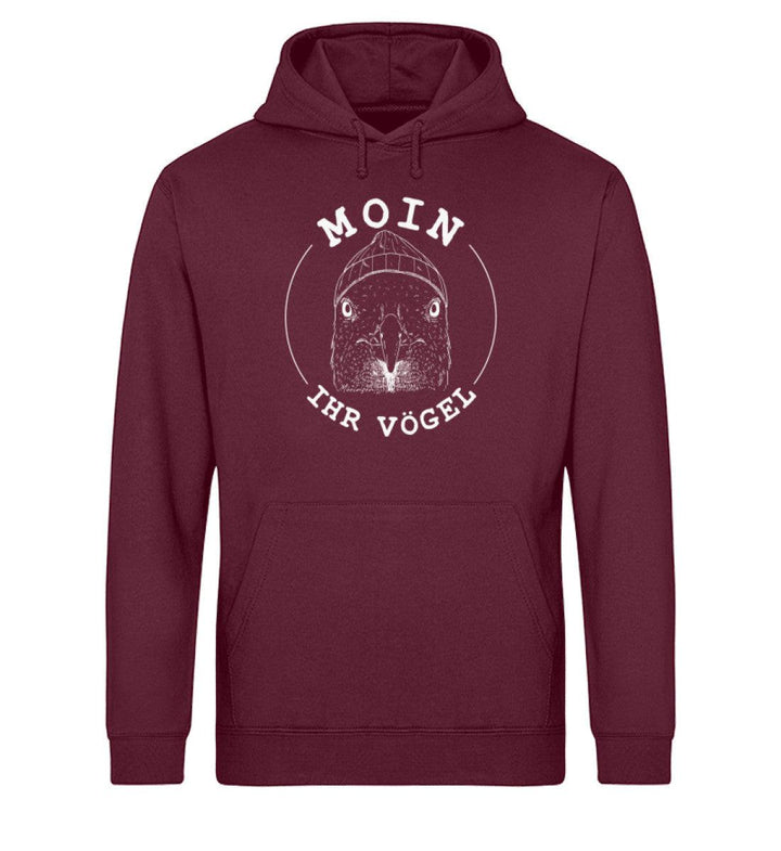 Moin ihr Vögel · Unisex Bio Hoodie-Unisex Bio Hoodie-Burgundy-XS-Mooinzen