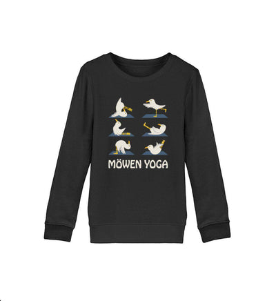 Möwen Yoga · Kinder Premium Bio Sweatshirt-Kinder Premium Bio Sweatshirt-Black-12/14 (152/164)-Mooinzen