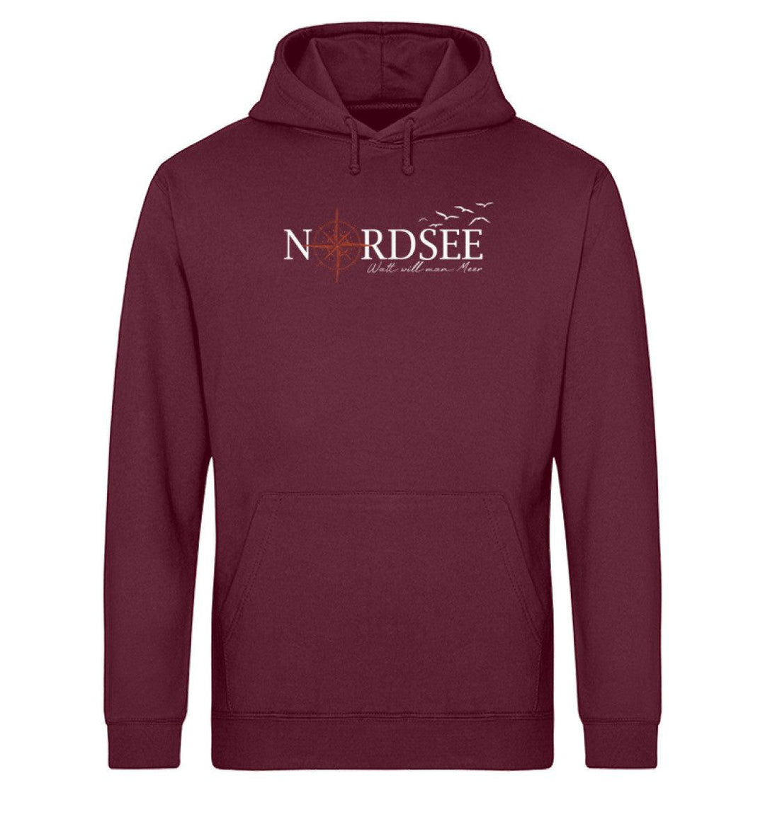 Nordsee Watt Meer · Unisex Bio Hoodie-Unisex Bio Hoodie-Burgundy-XS-Mooinzen