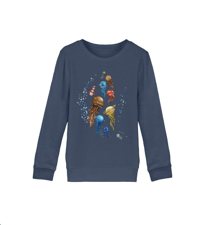 Quallen Universum · Kinder Premium Bio Sweatshirt-Kinder Premium Bio Sweatshirt-French Navy-9/11 (134/146)-Mooinzen