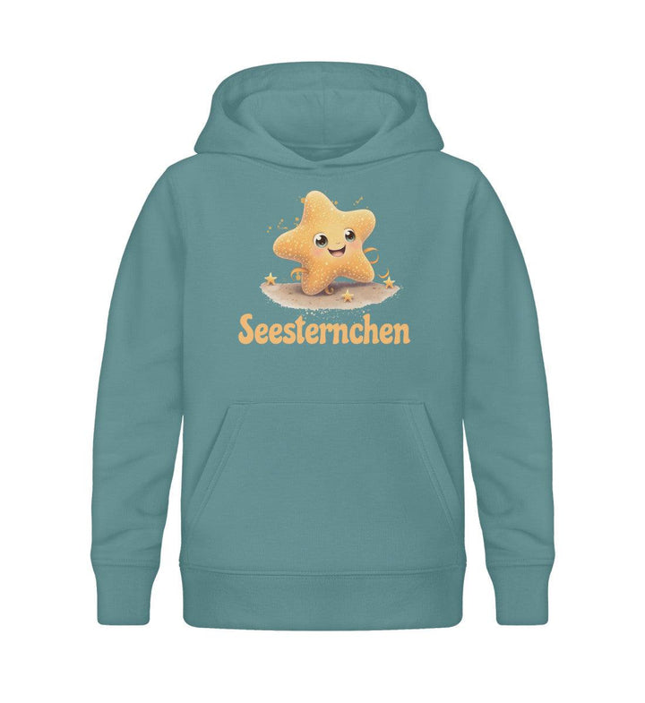 Seesternchen · Kinder Premium Bio Hoodie-Kinder Premium Bio Hoodie-Teal Monstera-12/14 (152/164)-Mooinzen