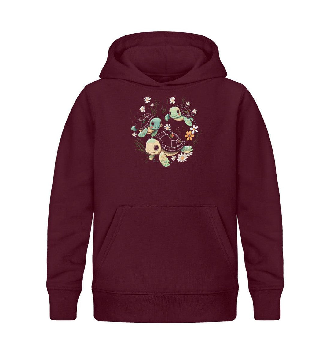 Süße Schildkröten · Kinder Premium Bio Hoodie-Kinder Premium Bio Hoodie-Burgundy-12/14 (152/164)-Mooinzen