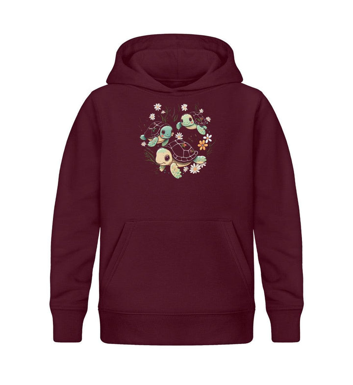Süße Schildkröten · Kinder Premium Bio Hoodie-Kinder Premium Bio Hoodie-Burgundy-12/14 (152/164)-Mooinzen