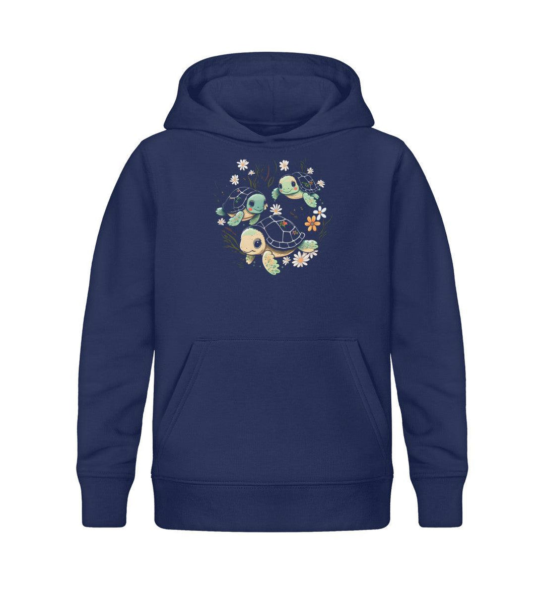 Süße Schildkröten · Kinder Premium Bio Hoodie-Kinder Premium Bio Hoodie-French Navy-12/14 (152/164)-Mooinzen