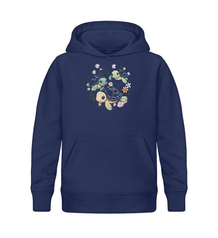 Süße Schildkröten · Kinder Premium Bio Hoodie-Kinder Premium Bio Hoodie-French Navy-12/14 (152/164)-Mooinzen