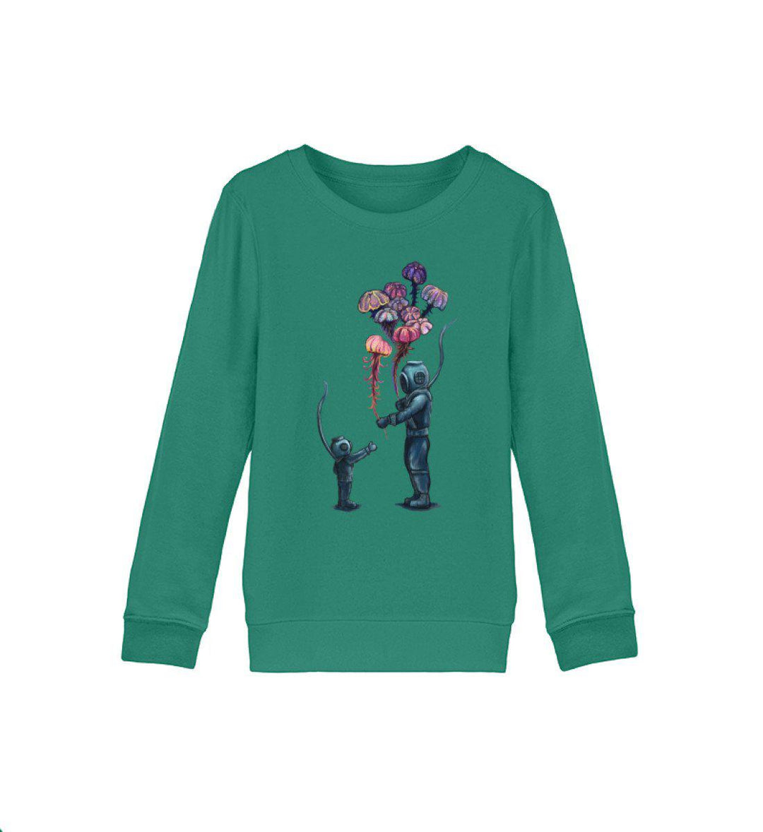 Taucher Quallen Luftballons · Kinder Premium Bio Sweatshirt-Kinder Premium Bio Sweatshirt-Varsity Green-12/14 (152/164)-Mooinzen