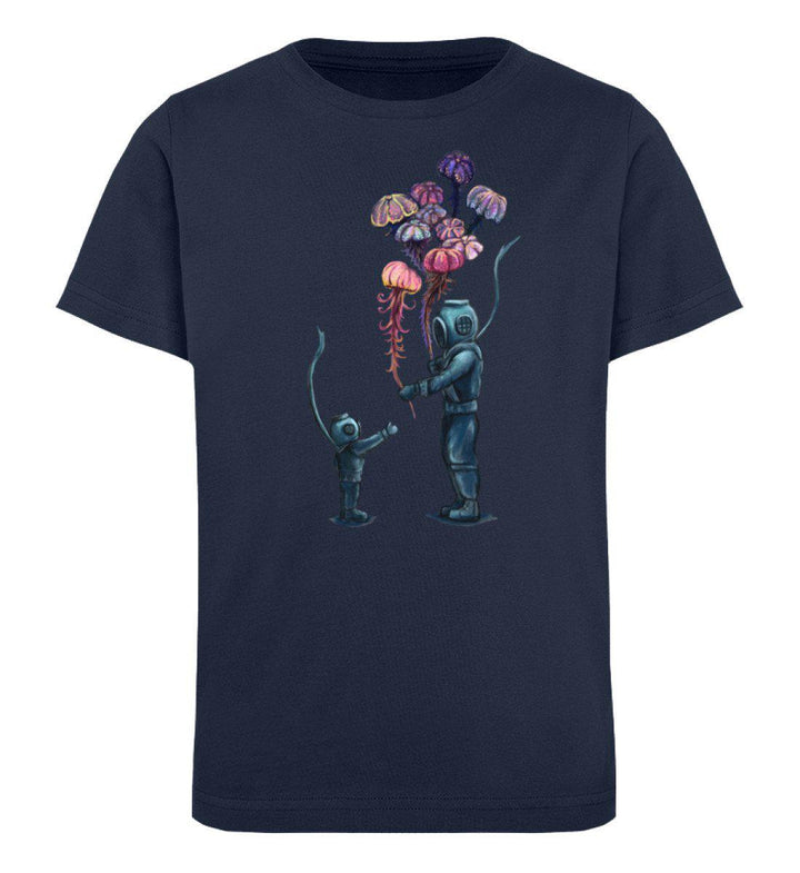 Taucher Quallen Luftballons · Kinder Premium Bio T-Shirt-Kinder Premium Bio T-Shirt-French Navy-12/14 (152/164)-Mooinzen