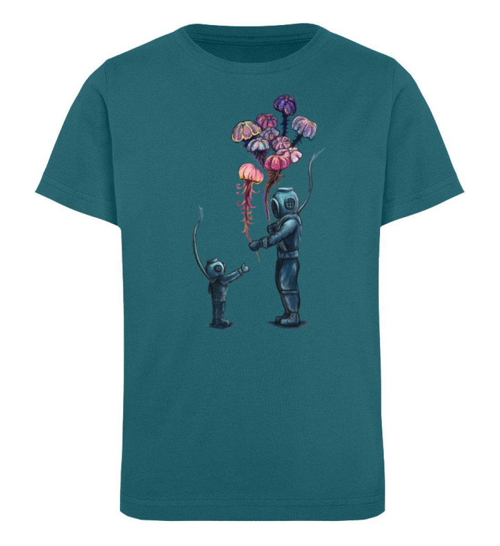 Taucher Quallen Luftballons · Kinder Premium Bio T-Shirt-Kinder Premium Bio T-Shirt-Ocean Depth-12/14 (152/164)-Mooinzen